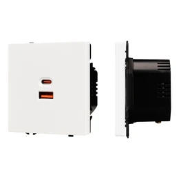 Фото #1 товара Механизм розетки с быстрой USB зарядкой SCT-NOBE-MUAC-SFPL-FC-WH (65W, QC3) (Arlight, Белый кварц)