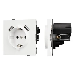 Фото #1 товара Механизм розетки с USB зарядкой SCT-TENDO-MUAA-SFPL-WH (230V, 16A) (Arlight, Матовый белый)