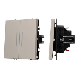 Фото #1 товара ARL NOBE Выключатель 2 кл подсветка софт-тач кашемир SWT-MK02-SFPL-L-CA (250V, 10A) (Arlight, -)