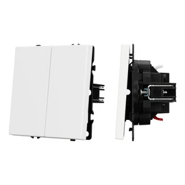 Фото #1 товара ARL NOBE Выключатель проходной 2 кл софт-тач белый кварц SWT-MKP2-SFPL-WH (250V, 10A) (Arlight, -)