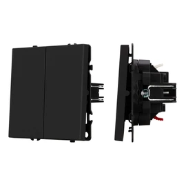 Фото #1 товара ARL NOBE Выключатель 2 кл софт-тач черный оникс SWT-MK02-SFPL-BK (250V, 10A) (Arlight, -)