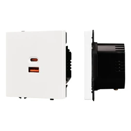 Фото #1 товара ARL NOBE USB Розетка тип A+C софт-тач белый кварц SCT-MUAC-SFPL-FC-WH (65W, QC3) (Arlight, -)