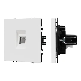 Фото #1 товара ARL NOBE Розетка телефонная софт-тач белый кварц SCT-MTL1-SFPL-WH (RJ-11, 4C) (Arlight, -)