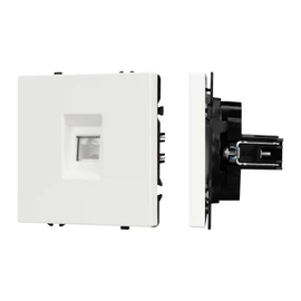 Фото #1 товара ARL NOBE Розетка компьютерная софт-тач белый кварц SCT-MPC1-SFPL-WH (RJ-45, CAT6) (Arlight, -)