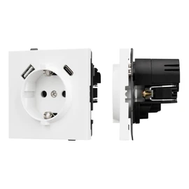 Фото #1 товара Механизм розетки с USB зарядкой SCT-TENDO-MUAC-PL-WH (230V, 16A) (Arlight, Белый)