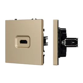Фото #1 товара ARL NOBE Розетка HDMI софт-тач золотой песок SCT-MHD1-SFPL-GD (Arlight, -)
