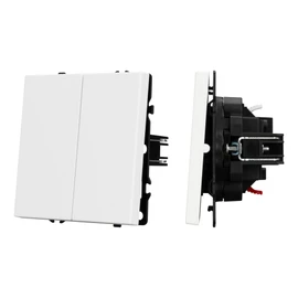 Фото #1 товара ARL NOBE Выключатель 2 кл софт-тач белый кварц SWT-MK02-SFPL-WH (250V, 10A) (Arlight, -)