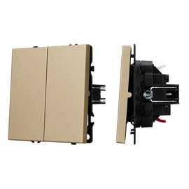 Фото #1 товара ARL NOBE Выключатель проходной 2 кл софт-тач золотой песок SWT-MKP2-SFPL-GD (250V, 10A) (Arlight, -)