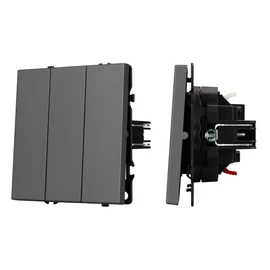 Фото #1 товара ARL NOBE Выключатель 3 кл софт-тач серый базальт SWT-MK03-SFPL-GR (250V, 10A) (Arlight, -)