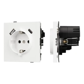 Фото #1 товара Механизм розетки с USB зарядкой SCT-TENDO-MUAC-SFPL-WH (230V, 16A) (Arlight, Матовый белый)