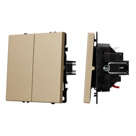 Фото #1 товара ARL NOBE Выключатель 2 кл софт-тач золотой песок SWT-MK02-SFPL-GD (250V, 10A) (Arlight, -)