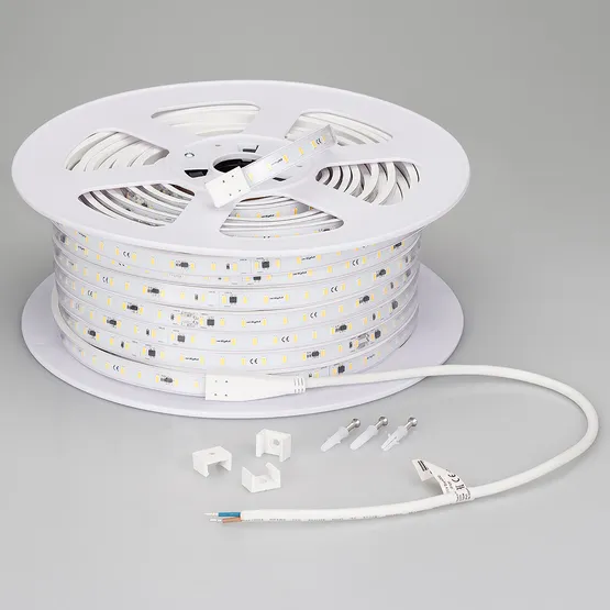 Фото #5 товара Светодиодная лента ARL-50000PC-220V Warm3000 (3056, 72 LED/m, IP65) (Arlight, 14 Вт/м, IP65)