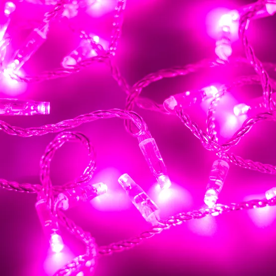 Фото #1 товара Светодиодная гирлянда ARD-STRING-CLASSIC-10000-CLEAR-100LED-FLASH PINK (230V, 7W) (Ardecoled, IP65, 1 год)