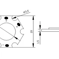 Фото #2 товара Мощный светодиод ARPL-5W-GES-D20-PW (320mA) (Arlight, -)
