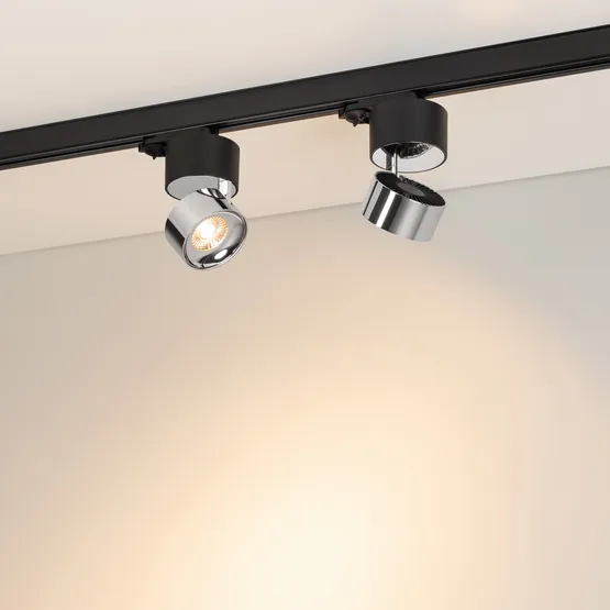 Фото #3 товара Светильник SP-PLURIO-TRACK-4TR-R77-9W Warm3000 (BK-CHR, 36 deg, 230V) (Arlight, IP20 Металл, 3 года)