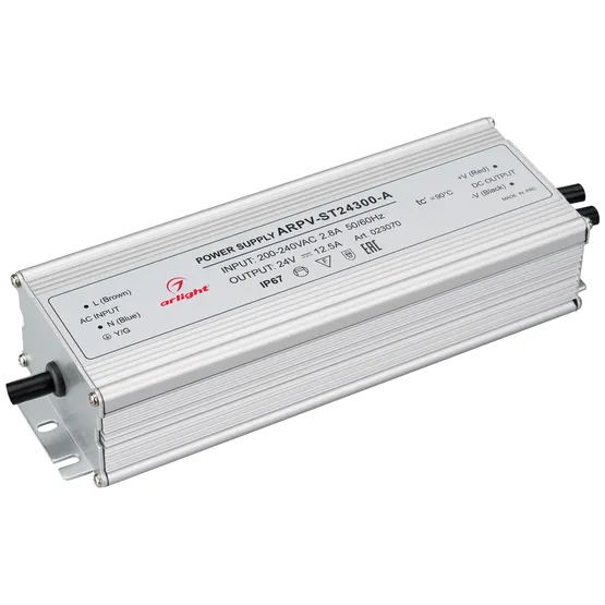 Фото #1 товара Блок питания ARPV-ST24300-A (24V, 12.5A, 300W) (Arlight, IP67 Металл, 3 года)