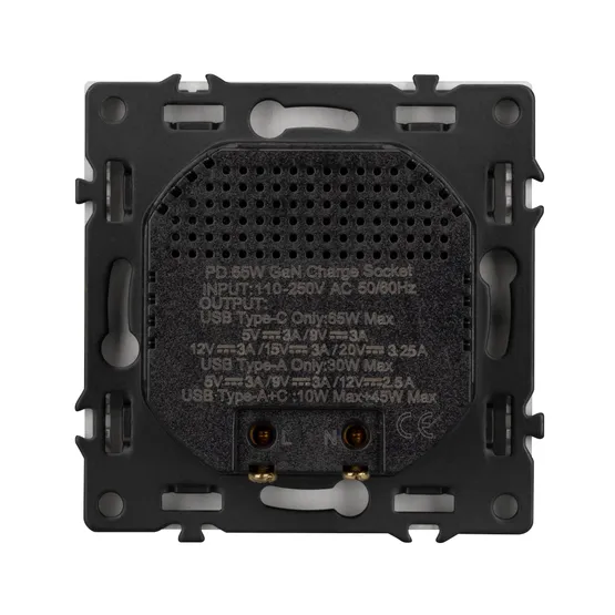 Фото #3 товара Механизм розетки с быстрой USB зарядкой SCT-NOBE-MUAC-SFPL-FC-WH (65W, QC3) (Arlight, Белый кварц)