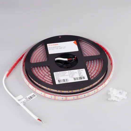 Фото #3 товара Светодиодная лента герметичная RTW-PFS-A120-11mm 12V White6000 (9.6 W/m, IP68, 2835, 5m) (Arlight, 9.6 Вт/м, IP68)