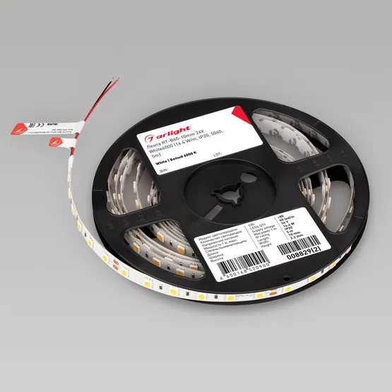 Фото #4 товара Светодиодная лента RT-B60-10mm 24V White6000 (14.4 W/m, IP20, 5060, 5m) (Arlight, 14.4 Вт/м, IP20)