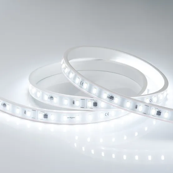Фото #3 товара Светодиодная лента ARL-50000PC-220V White6000 (3056, 72 LED/m, IP65) (Arlight, 14 Вт/м, IP65)