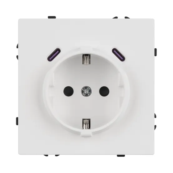 Фото #4 товара Механизм розетки с USB зарядкой SCT-NOBE-MUCC-SFPL-WH (230V, 16A) (Arlight, -)