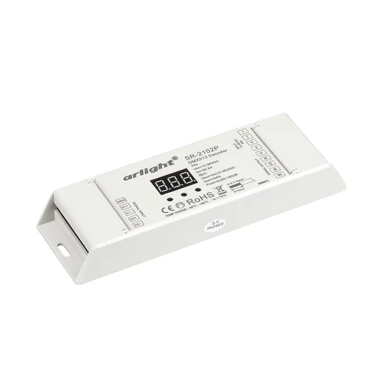 Фото товара Декодер DMX SR-2102P (12-36V, 240-720W, 4CH) (Arlight, IP20 Пластик, 3 года)