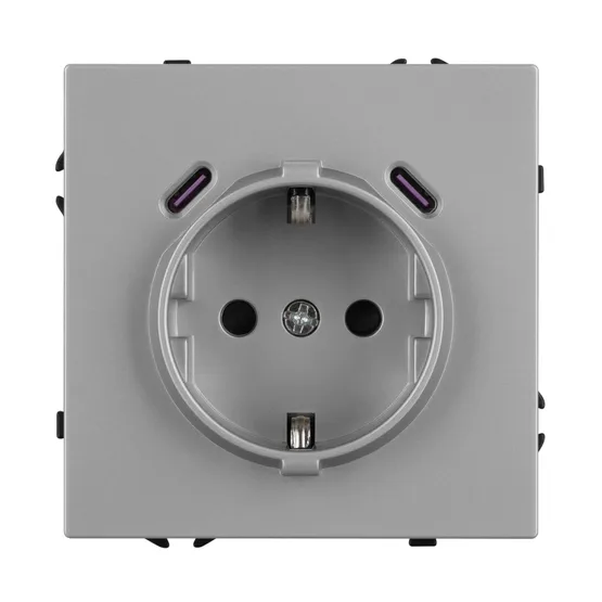 Фото #4 товара Механизм розетки с USB зарядкой SCT-NOBE-MUCC-SFPL-IS (230V, 16A) (Arlight, -)