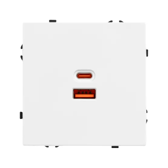 Фото #4 товара Механизм розетки с быстрой USB зарядкой SCT-NOBE-MUAC-SFPL-FC-WH (65W, QC3) (Arlight, Белый кварц)