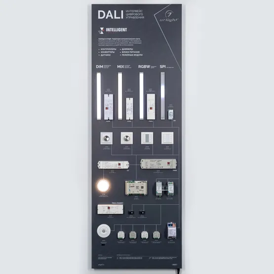 Фото #10 товара Стенд Системы Управления DALI 1760x600mm (DB 3мм, пленка, лого) (Arlight, -)