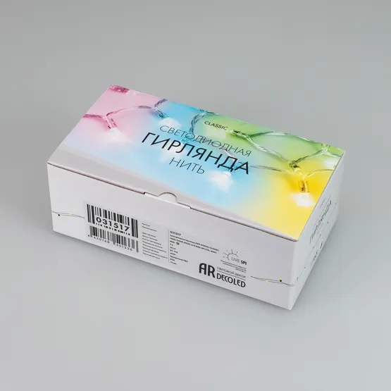 Фото #5 товара Светодиодная гирлянда ARD-STRING-CLASSIC-9000-CLEAR-60LED-LIVE RGB-SPI (12V, 40W) (Ardecoled, IP65, 1 год)