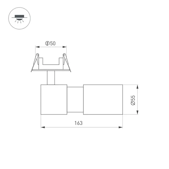 Фото #7 товара Светильник LGD-ARTEMIS-BUILT-FLAP-R55-12W Warm2700 (WH, 8-80 deg, 230V) (Arlight, IP20 Металл, 5 лет)