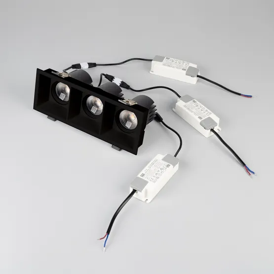 Фото #4 товара Светильник MS-FLOW-BUILT-S230x85-3x6W Warm3000 (BK, 15 deg, 230V) (Arlight, IP20 Металл, 5 лет)