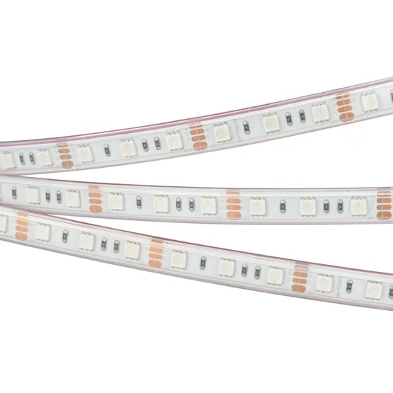 Фото #1 товара Светодиодная лента RTW 2-5000P 12V RGB 2x (5060, 300 LED, LUX) (Arlight, 14.4 Вт/м, IP66)