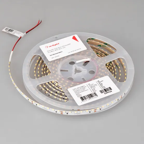 Фото #5 товара Светодиодная лента RS-S120-8mm 24V Day5000 (9.6 W/m, IP20, 3014, 5m) (Arlight, боковое свечение)