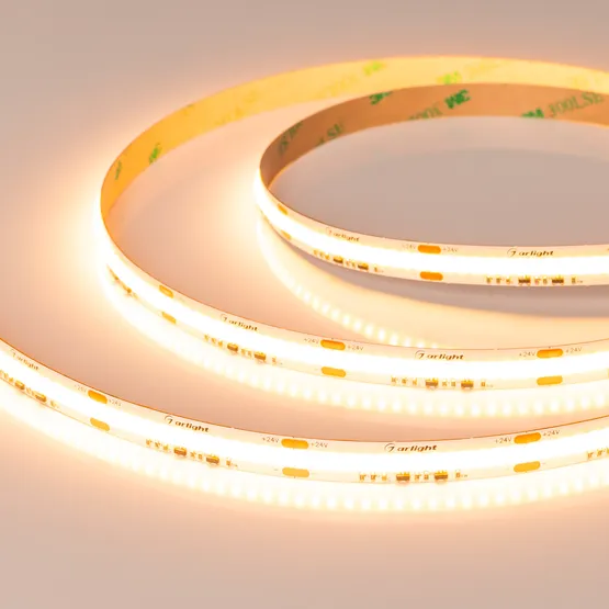 Фото #2 товара Светодиодная лента COB-X560-10mm 24V Dim-To-Warm (14 W/m, IP20, 5m) (Arlight, Dim-To-Warm)