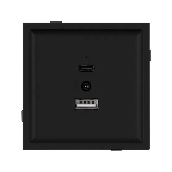 Фото #3 товара Механизм USB розетки SCT-TENDO-MUAC-SFPL-BK (5V, 3A, QC3) (Arlight, Матовый черный)