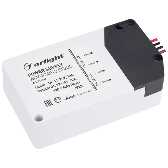 Фото #1 товара Блок питания ARV-F24010 DC/DC (12-24V, 10A, фильтр ШИМ) (Arlight, Пластик)