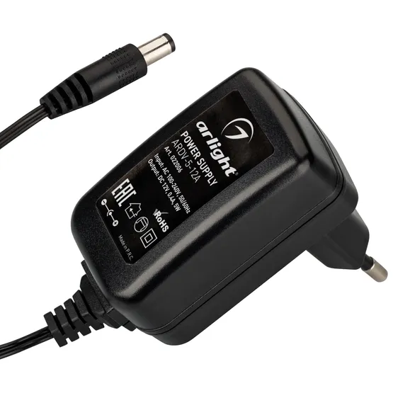 Фото товара Блок питания ARDV-05-12A (12V, 0,4A, 5W) (Arlight, Адаптер, 2 года)