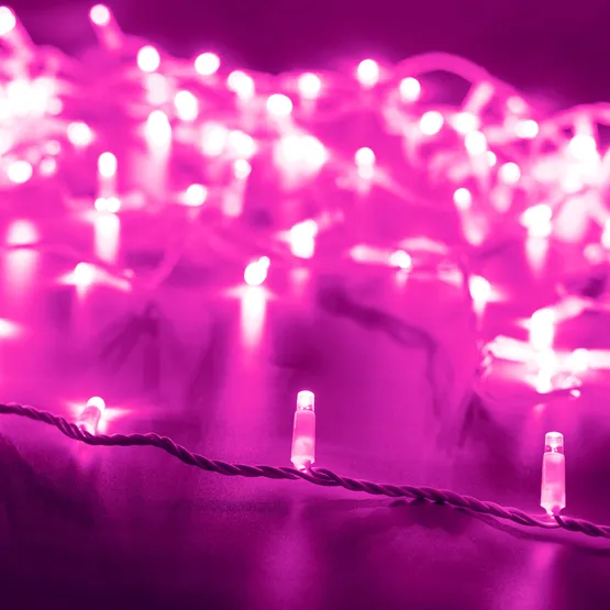 Фото #1 товара Светодиодная гирлянда ARD-STRING-CLASSIC-10000-WHITE-100LED-FLASH PINK (230V, 7W) (Ardecoled, IP65, 1 год)