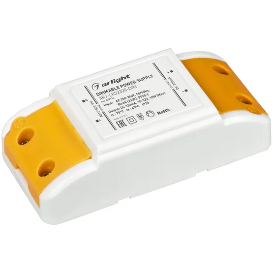 Фото товара Блок питания ARJ-LK32320-DIM (10W, 320mA, PFC, Triac) (Arlight, IP20 Пластик, 2 года)