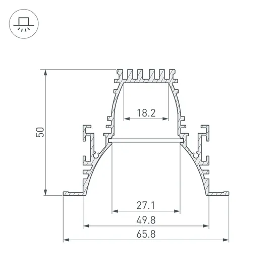 Фото #3 товара Профиль ARH-LINE-6650-F-COMFORT-2000 ANOD (Arlight, Алюминий)