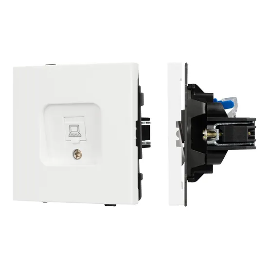 Фото #1 товара Механизм компьютерной розетки SCT-TENDO-MPC1-SFPL-WH (RJ-45, CAT6) (Arlight, Матовый белый)