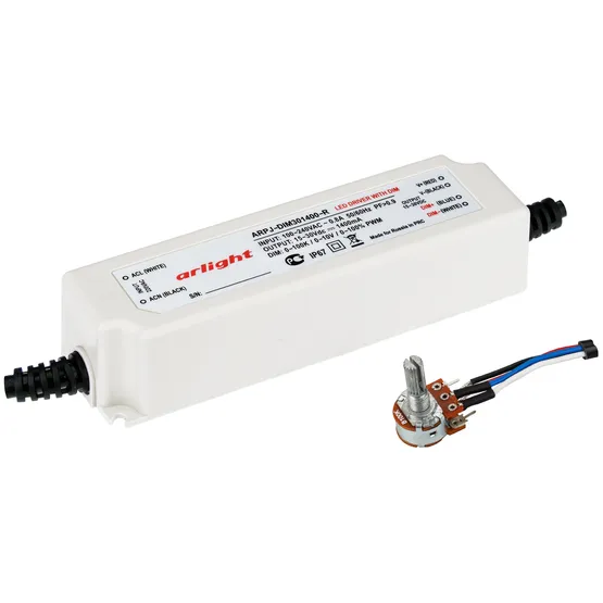 Фото товара Блок питания ARPJ-DIM301400-R (42W, 1400mA, 0-10V) (Arlight, IP65 Пластик, 2 года)