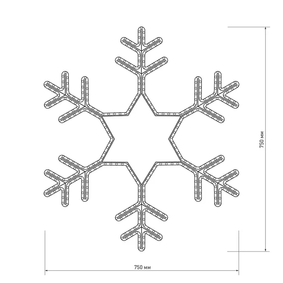 Фото #3 товара Фигура cветодиодная ARD-SNOWFLAKE-M4-750x750-324LED White (230V, 18W) (Ardecoled, IP65, 1 год)