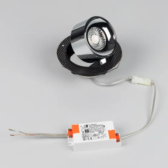 Фото #3 товара Светильник SP-PLURIO-BUILT-TRIMLESS-R120-9W Warm3000 (BK-CHR, 36 deg, 230V) (Arlight, IP20 Металл, 3 года)