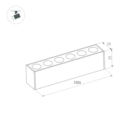 Фото #7 товара Светильник MAG-DOTS-25-L1000-30W Warm3000 (BK, 30 deg, 24V) (Arlight, IP20 Металл, 5 лет)