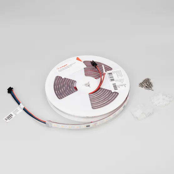 Фото #2 товара Светодиодная лента герметичная SPI-P-BA120-14mm 24V RGBW-Day-PX6-BPT (16 W/m, IP66, 5060/2835, 5m) (Arlight, бегущий огонь)