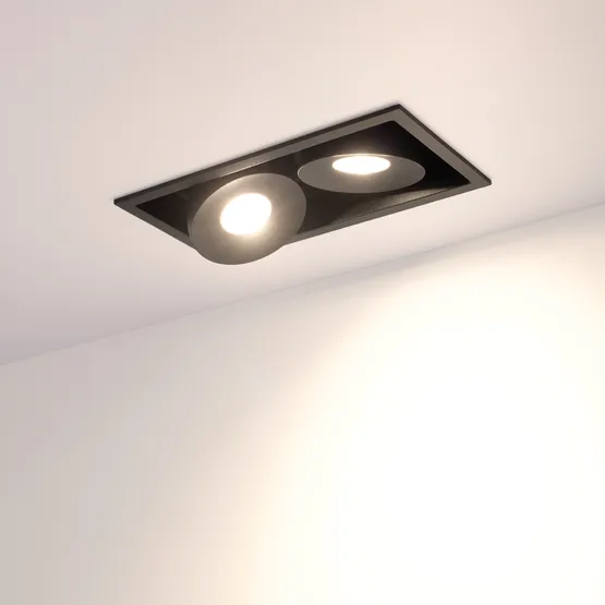 Фото #2 товара Светильник CL-SIMPLE-S148x80-2x9W Warm3000 (BK, 45 deg) (Arlight, IP20 Металл, 3 года)