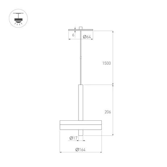 Фото #5 товара Светильник SP-MENTA-R165-12W Warm2700 (BK, 130 deg, 230V) (Arlight, IP20 Мрамор, 5 лет)