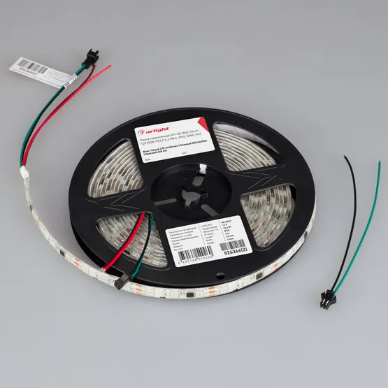 Фото #2 товара Светодиодная лента герметичная SPI-SE-B60-10mm 12V RGB-PX3 (14.4 W/m, IP65, 5060, 5m) (Arlight, бегущий огонь)